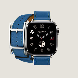 直営店★Hermes鮮やかブルーHapi Apple Watchバンド41, 42, 44mm 直営店☆Hermes鮮やかブルーHapi Apple Watchバンド41, 42, 44mm
